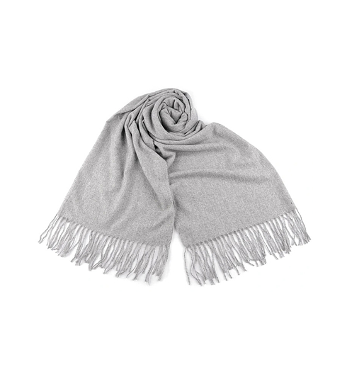 Šála-pléd KERBO Šátek-šála Šedá - KERBO - Šátek-šála s třásněmi 0938-4 70x190