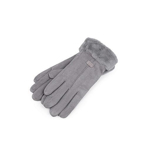 Dámské rukavice KERBO s kožešinou, dotyk Šedá - KERBO - Rukavice s kožešinou 486 2 dotyk