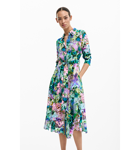 Dámské letní šaty DESIGUAL MILI Multicolor - DESIGUAL - 26SWVW13 8018 VEST MILI