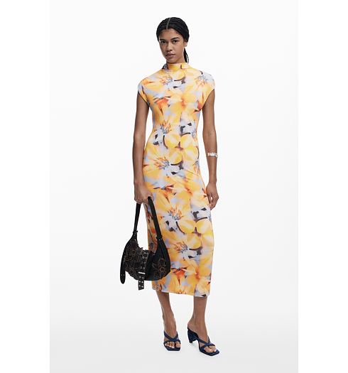 Dámské letní šaty DESIGUAL MARTHA Oranžová - DESIGUAL - 26SWVK48 7010 VEST MARTHA