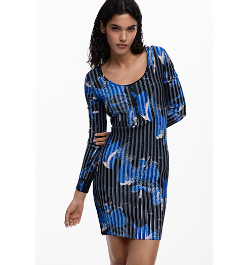 Dámské letní šaty DESIGUAL FRESNO Modrá - DESIGUAL - 26SWVF14 2000 VEST FRESNO