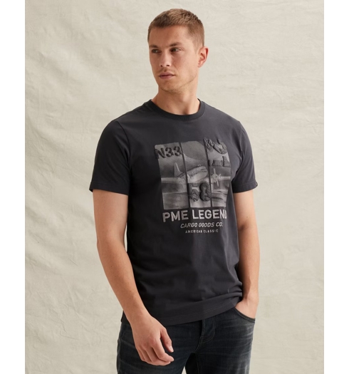 Pánské triko PME LEGEND Short sleeve r-neck single jersey Modrá - PME LEGEND - PTSS2603554 5278 Short sleeve r-neck