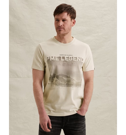 Pánské triko PME LEGEND Short sleeve r-neck single jersey Béžová - PME LEGEND - PTSS2603570 7013 Short sleeve r-neck