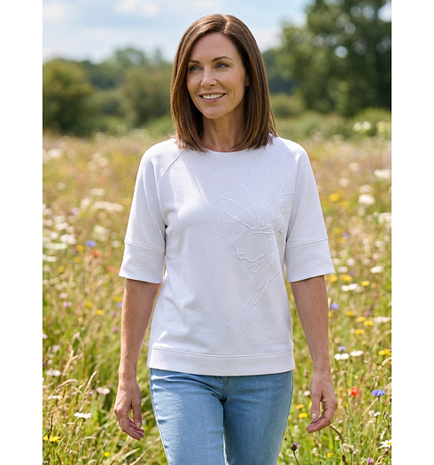 Dámská mikina HAJO D Sweatshirt 1/2 RH Bílá - HAJO - 10814 273 D Sweatshirt 1/2 RH