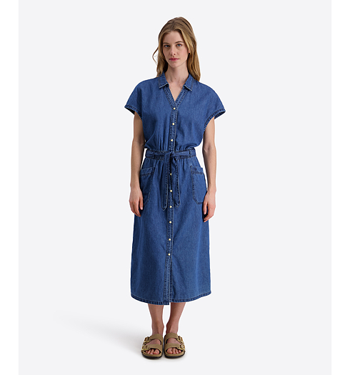 Dámské letní šaty TIMEZONE Sporty Denim Modrá - Timezone - T1 10121.1472 03086 Sporty Denim Dress