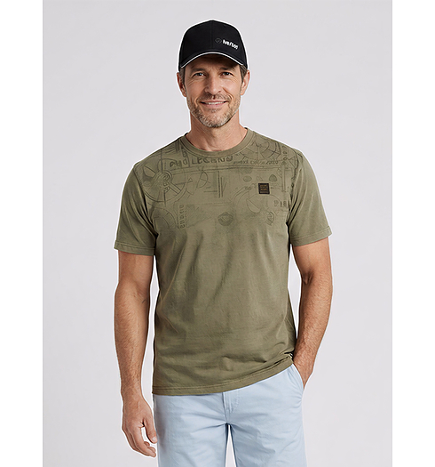 Pánské triko PME LEGEND Short sleeve r-neck gd Zelená - PME LEGEND - PTSS2602557 6415 Short sleeve r-neck heavy oe jersey gd