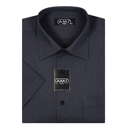Košile společenská AMJ KOšILE VK 507 černá s antracitovou pružkou - AMJ KOšILE - VK 507 KOŠILE AMJ