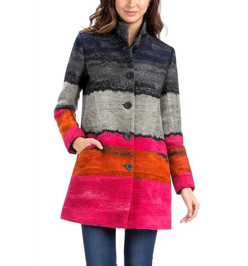 Dámský zimní kabát DESIGUAL ABRIG TANGO PASION 3156 BARBERRY - DESIGUAL - 58E20A4 3156 ABRIG_TANGO PASION