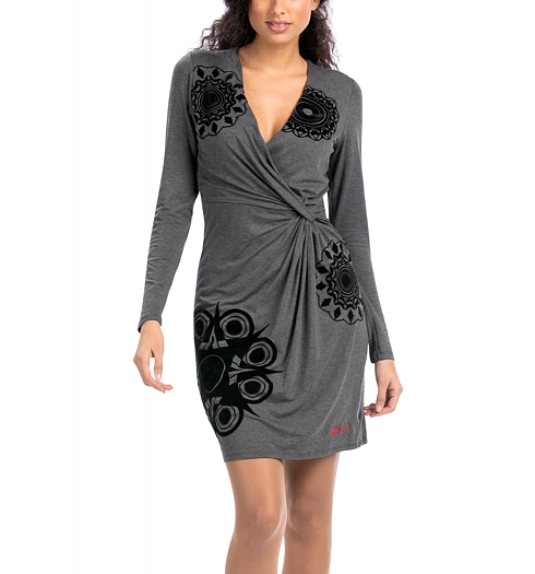 Dámské šaty DESIGUAL VEST CELIA 2043 GRIS VIGORE OSCURO - DESIGUAL - 58V20X9 2043 VEST_CELIA