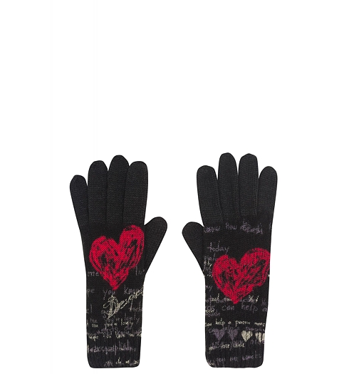 Dámské rukavice DESIGUAL GUANTES HEART 200 negro - DESIGUAL - 58A58M6 2000 GUANTES HEART