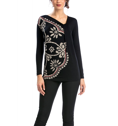 Dámské triko DESIGUAL TS JOSBO 2000 NEGRO - DESIGUAL - 57T2LA6 2000 TS_JOSBO