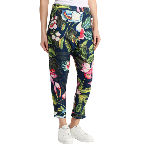 Dámské kalhoty DESIGUAL PANT_FLOREADO 5000 NAVY - DESIGUAL - 61P26J8 5000 PANT_FLOREADO