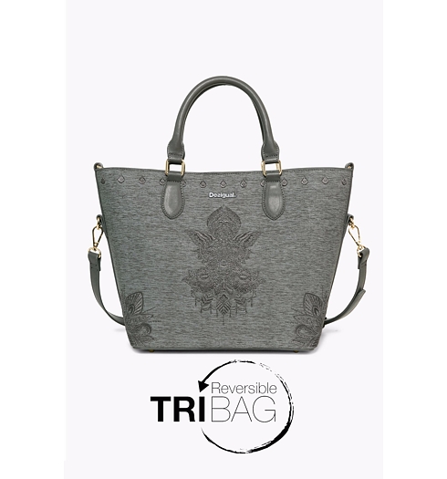 Dámská kabelka DESIGUAL FLORIDA SOFT MEHNDI 2007 GRIS MEDIO - DESIGUAL - 17WAXPCD 2007 BOLS_FLORIDA SOFT MEHNDI