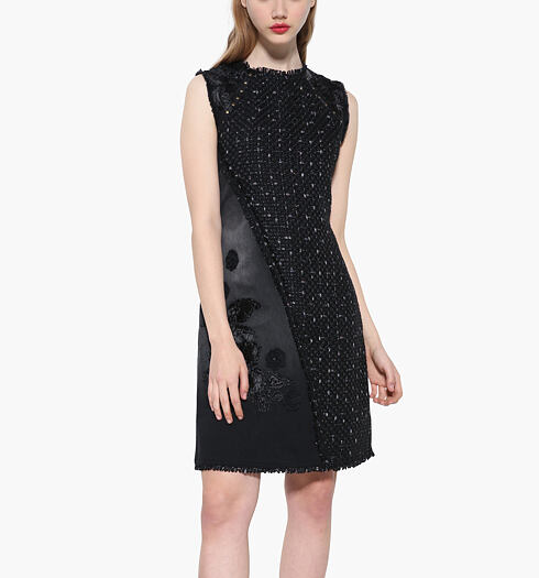 Dámské šaty DESIGUAL ACHILLE 5009 BLACK JEANS - DESIGUAL - 17WWVD05 5009 VEST_ACHILLE