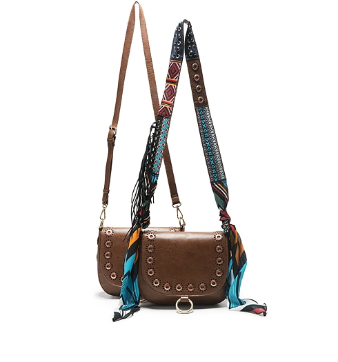 Dámská kabelka DESIGUAL VARSOVIA JEANS 6091 LEATHER BROWN - DESIGUAL - 17WAXPCK 6091 BOLS VARSOVIA JEANS