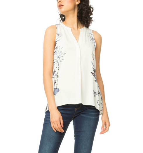 Dámské tílko DESIGUAL COLETTE 1000 BLANCO - DESIGUAL - 18SWBW50 1000 BLUS_COLETTE