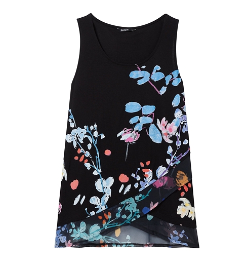 Dámské triko DESIGUAL GINGER 2000 NEGRO - DESIGUAL - 18SWTKB9 2000 TS_GINGER