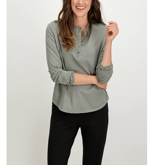 Dámské triko GARCIA T-SHIRT LS 3094 sage - GARCIA - T80217 3094 ladies T-shirt ls