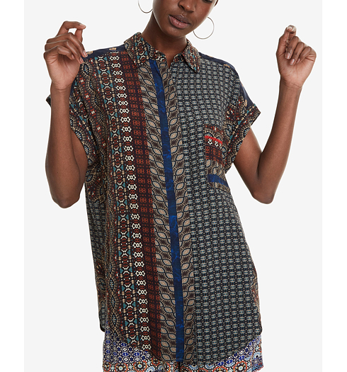 Dámská košile DESIGUAL AZHAR 6009 CHOCOLATE - DESIGUAL - 19SWCW12 6009 CAM_AZHAR