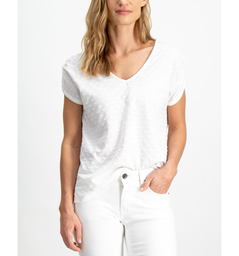 Dámské triko GARCIA V-Shirt 53 off white - GARCIA - B90207 53 V-Shirt