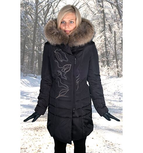 Dámský zimní kabát MARLENE ML TEREZA3 black - Marlene - ML TEREZA3 black liška