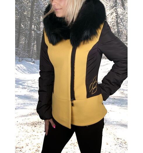 Dámská bunda MARLENE ML PATRIKA černá-žlutá - Marlene - ML PATRIKA black-yellow liška