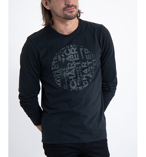 Pánské triko GARCIA mens T-shirt ls 60 black - GARCIA - J91211 60 mens T-shirt ls