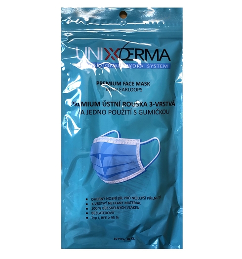 Rouška uni UNIXDERMA Roušky balení 10 ks bílá -  - Roušky balení 10 ks