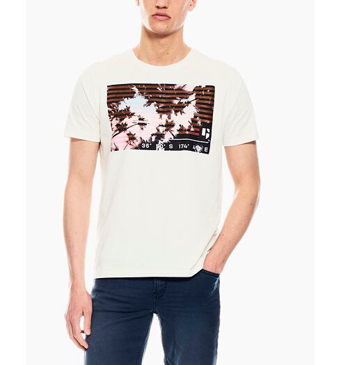 Pánské triko GARCIA T-shirt 55 Off White - GARCIA - Q01002 53