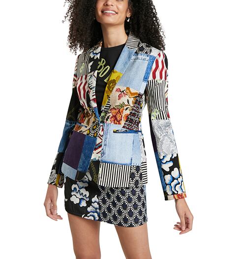 Dámské sako DESIGUAL ALEJANDRIA 2053 GRIS AZULADO - DESIGUAL - 21WWEWAS 2053 AME_ALEJANDRIA