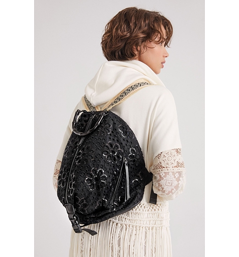 Dámský batůžek DESIGUAL CALADO VIANA 2000 NEGRO - DESIGUAL - 22SAKA06 2000 BOLS_CALADO VIANA