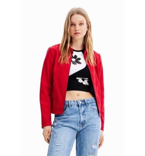 Dámská bunda DESIGUAL DETROIT 3036 RED - DESIGUAL - 23SWEW02 3036 CHAQ DETROIT