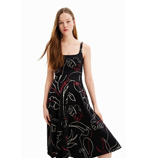 Dámské šaty DESIGUAL CAMBRIDGE 2000 BLACK - DESIGUAL - 23SWVK15 2000 VEST CAMBRIDGE