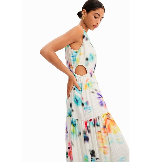 Dámské šaty DESIGUAL AVINYON 1001 WHITE - DESIGUAL - 23SWVW47 1001 VEST AVINYON