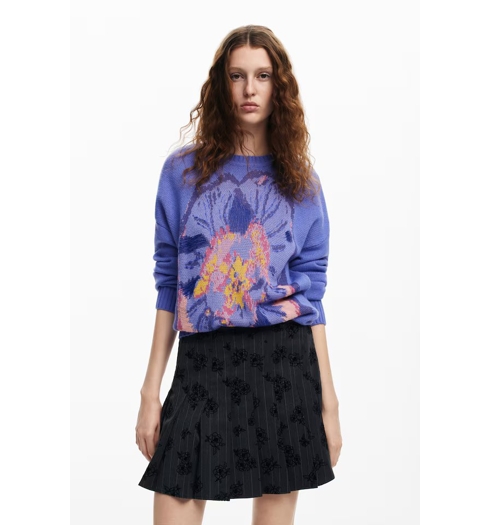 Dámský svetr DESIGUAL 24WWJF52 3115 JERS PENSEE LACROIX 3115 RED - DESIGUAL - 24WWJF52 3115 JERS PENSEE LACROIX