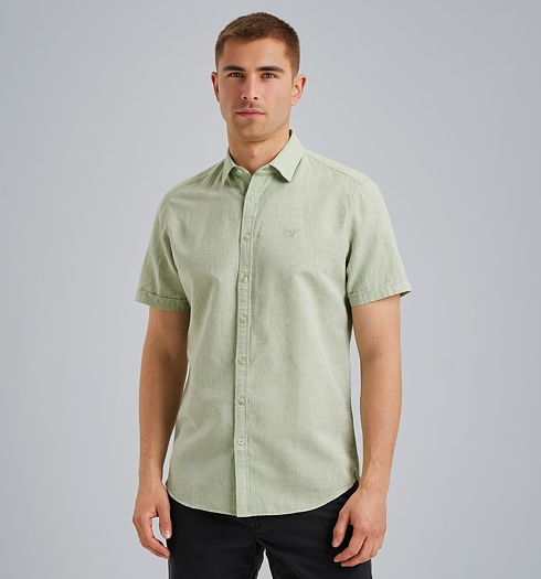 Pánská lněná košile PME LEGEND Shirt short sleeve ctn linen 2 tone 6258 - PME LEGEND - PSIS2504208 6258 Shirt short sleeve ctn linen 2 tone