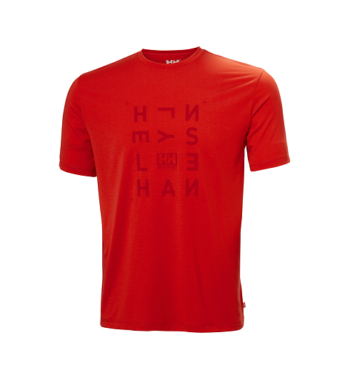 Pánské triko HELLY HANSEN 63082 223 SKOG GRAPHIC T-SHIRT 223 ALERT RED - Helly Hansen - 63082 223 SKOG GRAPHIC T-SHIRT