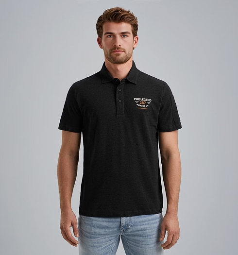Pánská polokošile PME LEGEND Polo pique melange short sleeve 9140 - PME LEGEND - PPSS2506889 9140 Polo pique melange short sleeve
