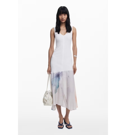 Dámské šaty DESIGUAL 25WWVK38 1000 VEST DITA 1000 WHITE - DESIGUAL - 25WWVK38 1000 VEST DITA