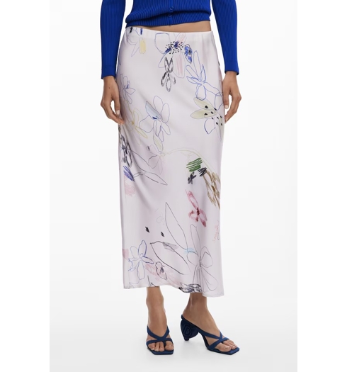 Dámská sukně DESIGUAL 25WWFW07 1001 FAL PAUL 1001 WHITE - DESIGUAL - 25WWFW07 1001 FAL PAUL