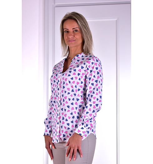Dámská košile VALENTINAS 65 Blouse Blue-Fuxia - VALENTINAS - 65 Blouse Blue-Fuxia