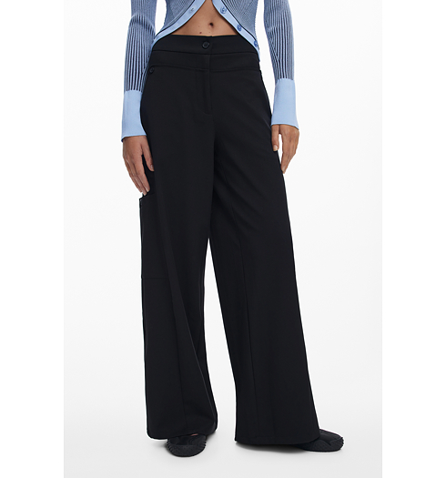 Pánské plátěné kalhoty DESIGUAL 25WWPW06 2000 PANT LATE 2000 BLACK - DESIGUAL - 25WWPW06 2000 PANT LATE