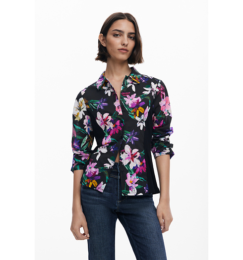 Dámská košile DESIGUAL 25WWCW15 2000 CAM COSTADILLO 2000 BLACK - DESIGUAL - 25WWCW15 2000 CAM COSTADILLO
