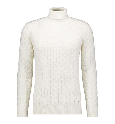 Pánský svetr RAGMAN Roll neck cable Bílá - Ragman - 746270 003 Roll neck cable