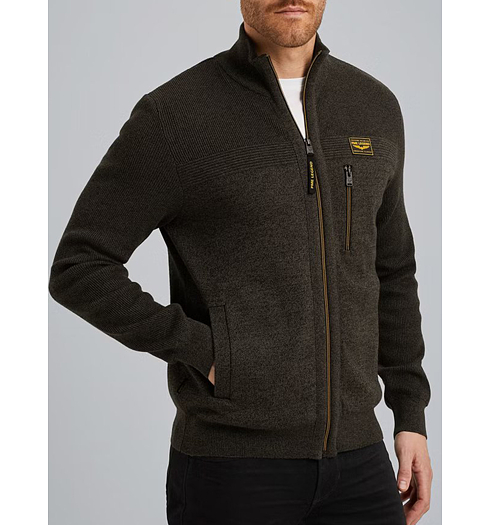 Pánská mikina PME LEGEND Cardigan with zipper closure Hnědá - PME LEGEND - PKC2509368 8039 Cardigan with zipper closure