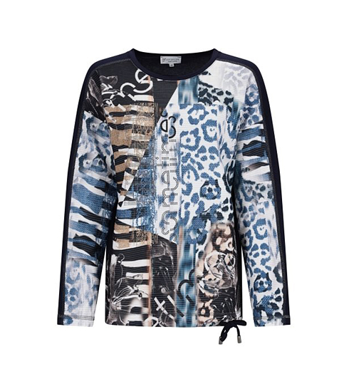 Dámské triko HAJO D Shirt Strukturware,Jerseymix Modrá - HAJO - 10612 613 D Shirt Strukturware,Jerseymix