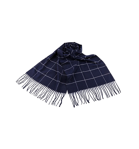 Pánská šála KERBO káro Modrá - KERBO - Pánská šála s třásněmi 0149 2 30x175cm