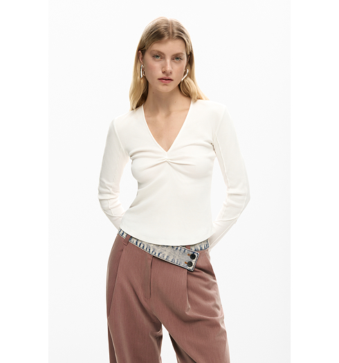 Dámské triko DESIGUAL NAPOLES Bílá - DESIGUAL - 26SWTK32 1000 TS NAPOLES