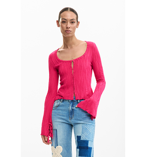 Dámská halenka DESIGUAL BUCAREST Růžová - DESIGUAL - 26SWTK19 3002 TS BUCAREST