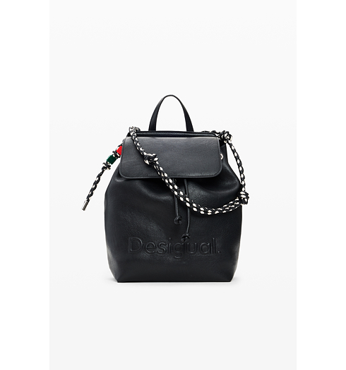 Dámský batůžek DESIGUAL HALF LOGO LUENA MINI BLACK Černá - DESIGUAL - 26SAKP19 2000 BACK HALF LOGO LUENA MINI BLACK